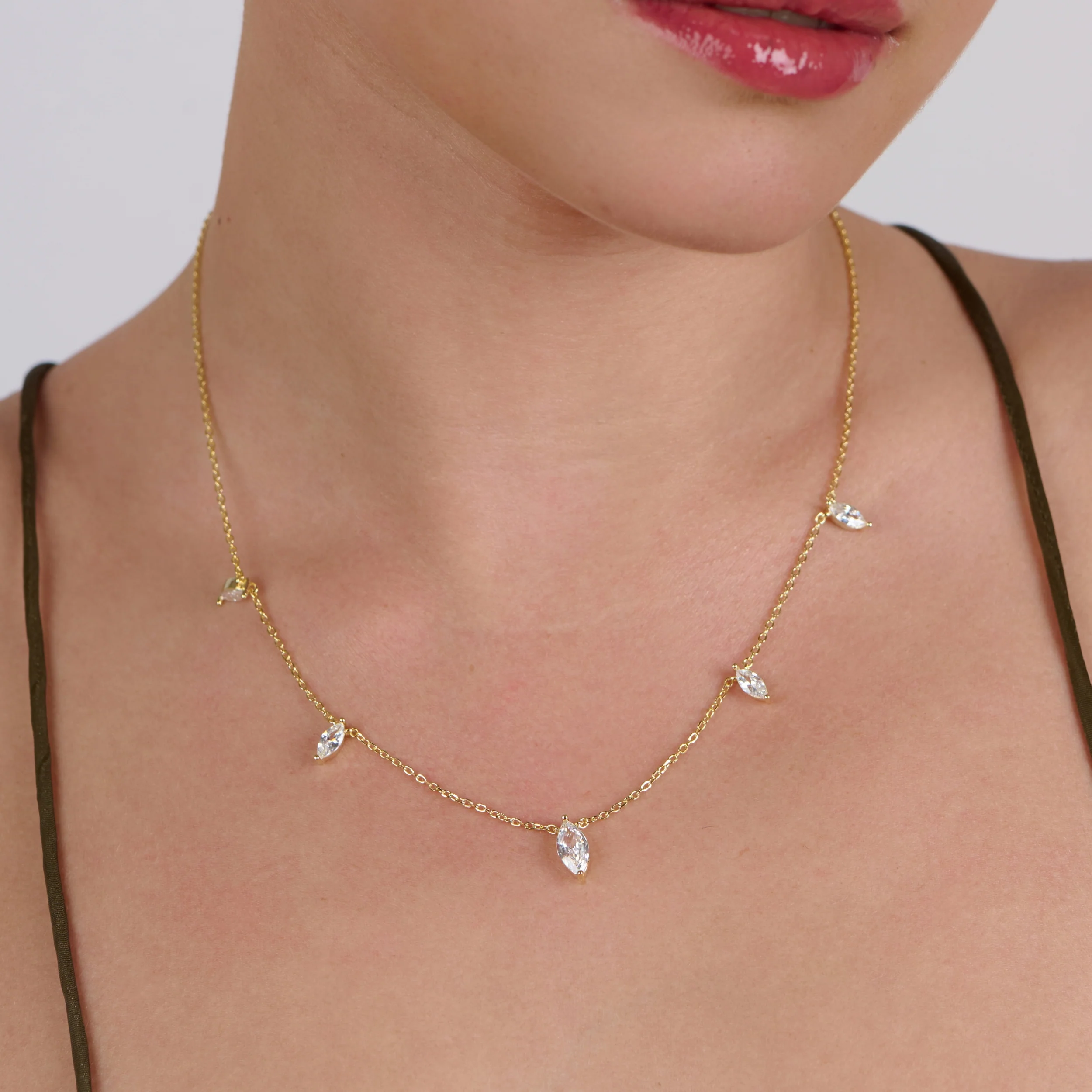 Celeste Marquise Station Necklace