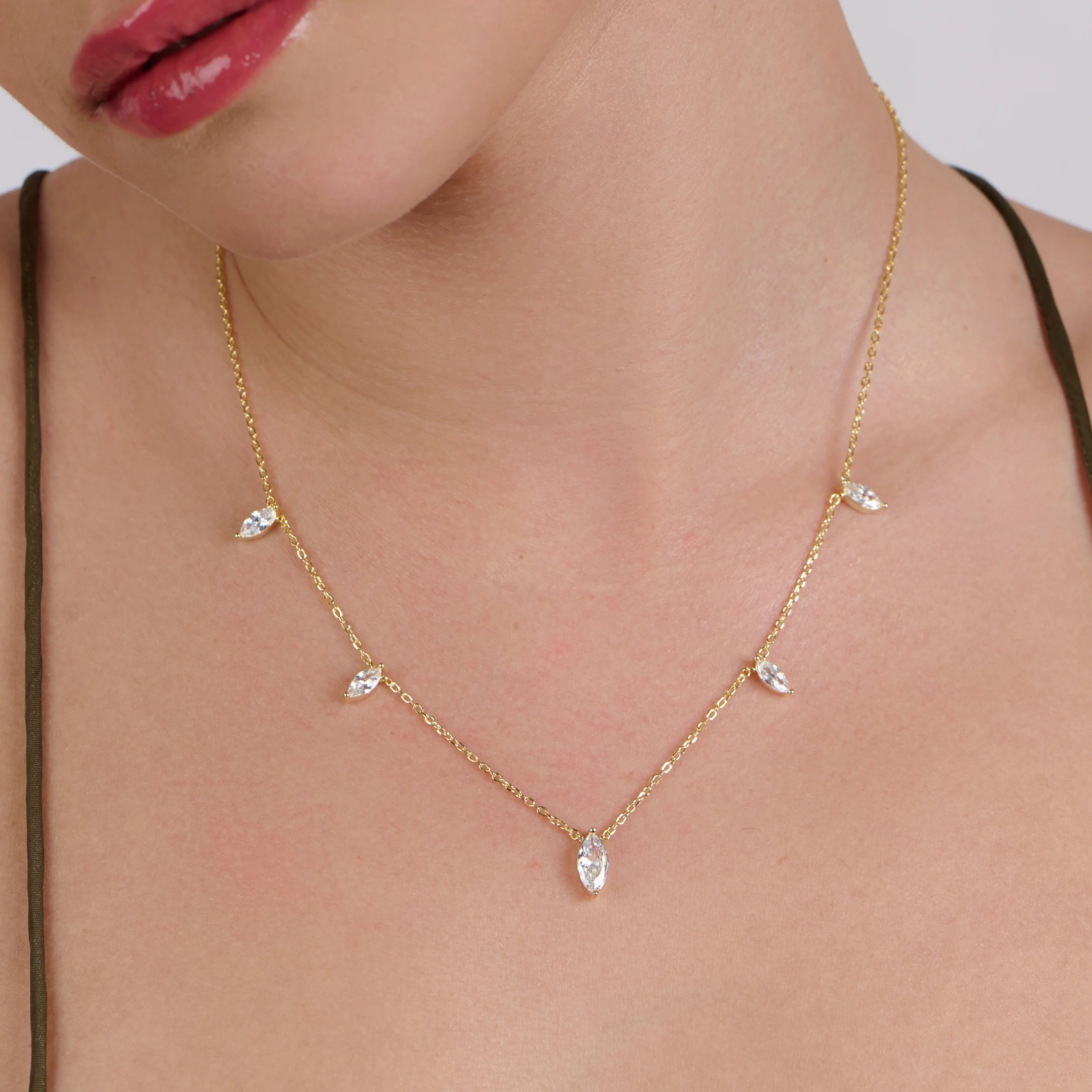 Celeste Marquise Station Necklace - Image 2