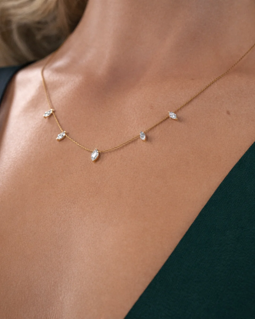 Celeste Marquise Station Necklace - Image 4