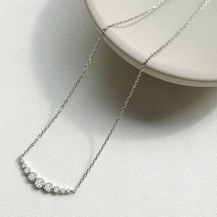9 Round Stones Necklace Silver - Image 4