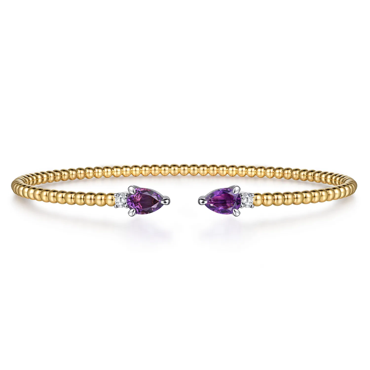 Twin Amethyst Beaded Bangle - Image 4