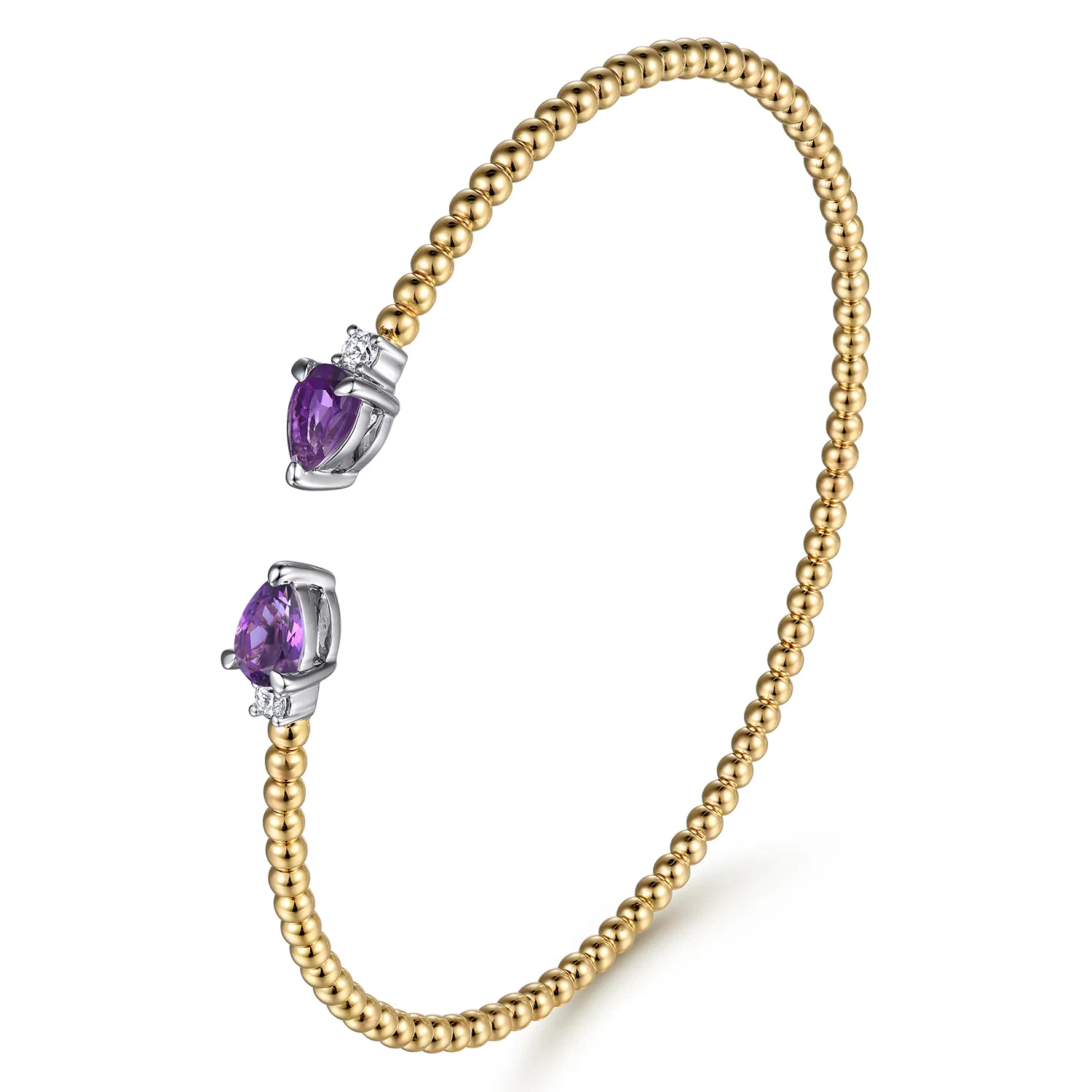 Twin Amethyst Beaded Bangle - Image 5