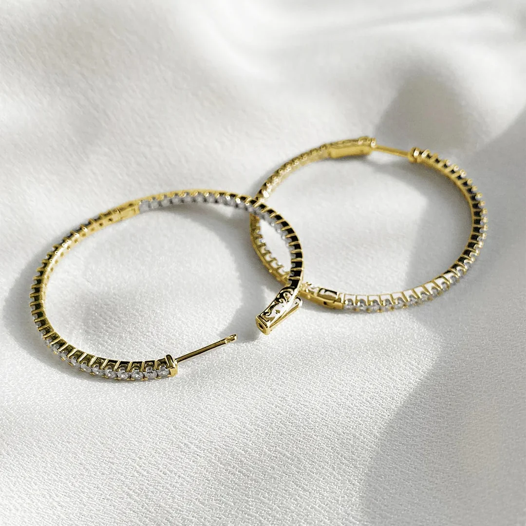 Glow Up Gold Plating Hoops Large Size - Image 7