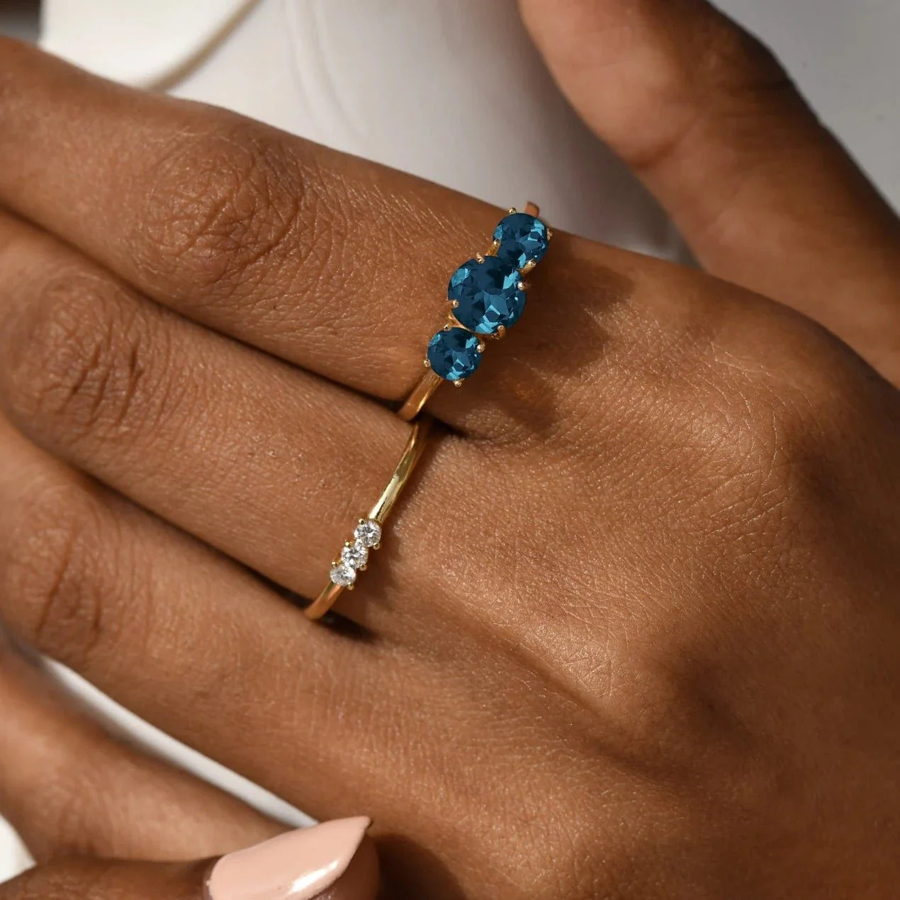 Azura London Blue Topaz Stone Ring - Image 4