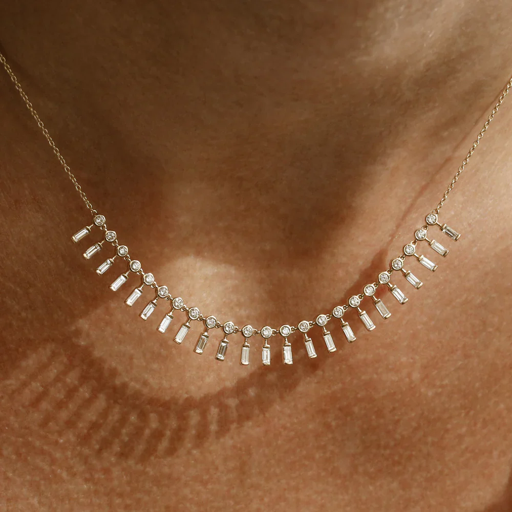 Queen’s Radiance Baguette Zircon Necklace - Image 2