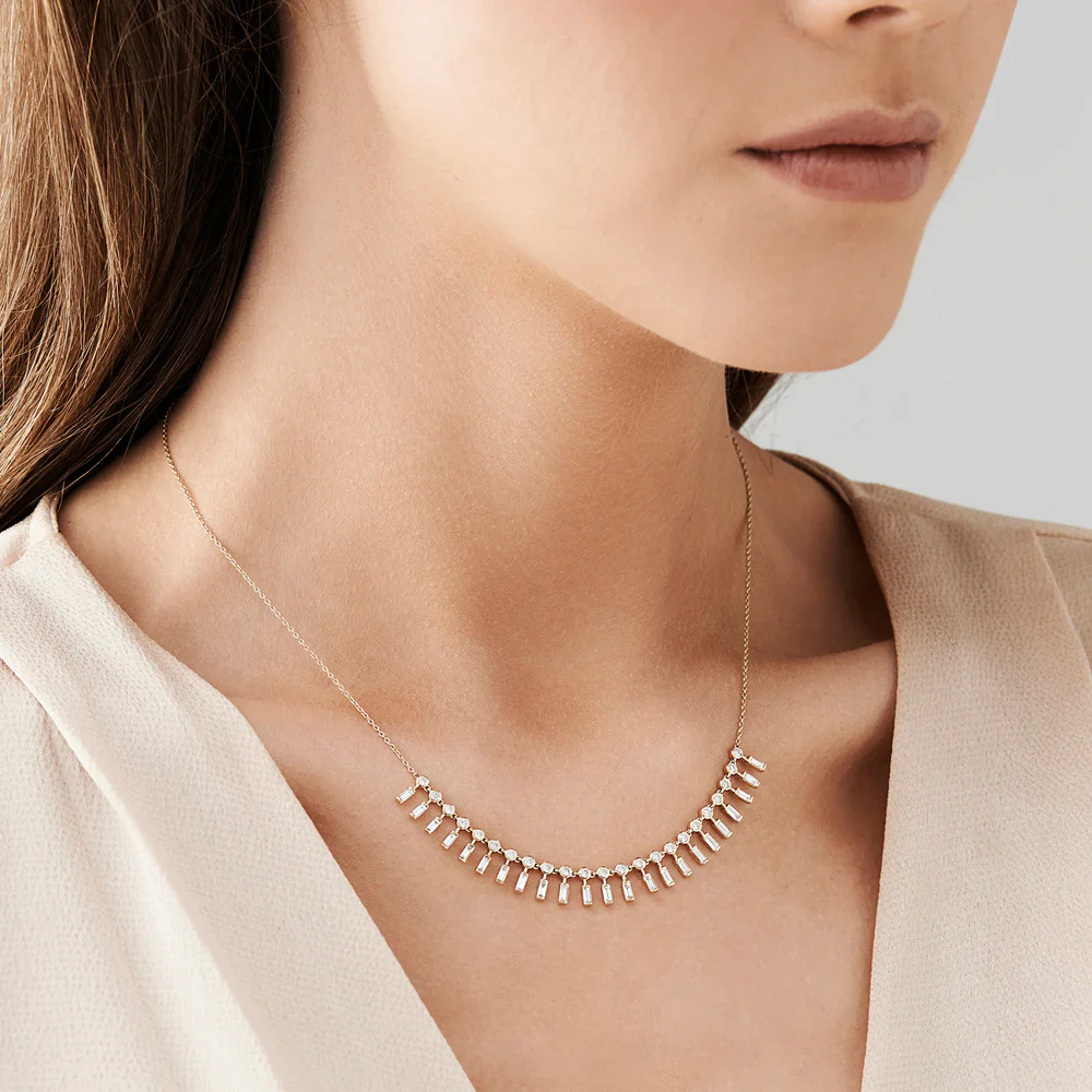 Queen’s Radiance Baguette Zircon Necklace - Image 3