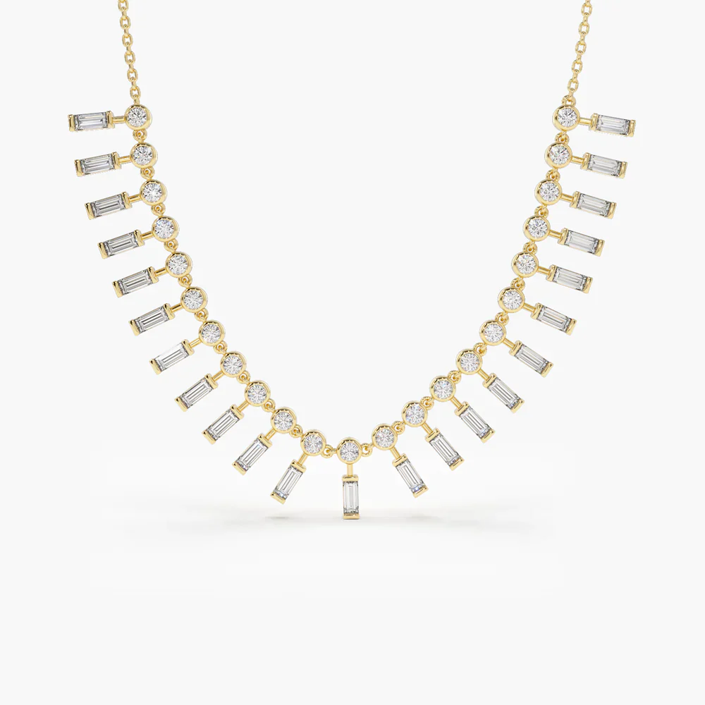 Queen’s Radiance Baguette Zircon Necklace - Image 5