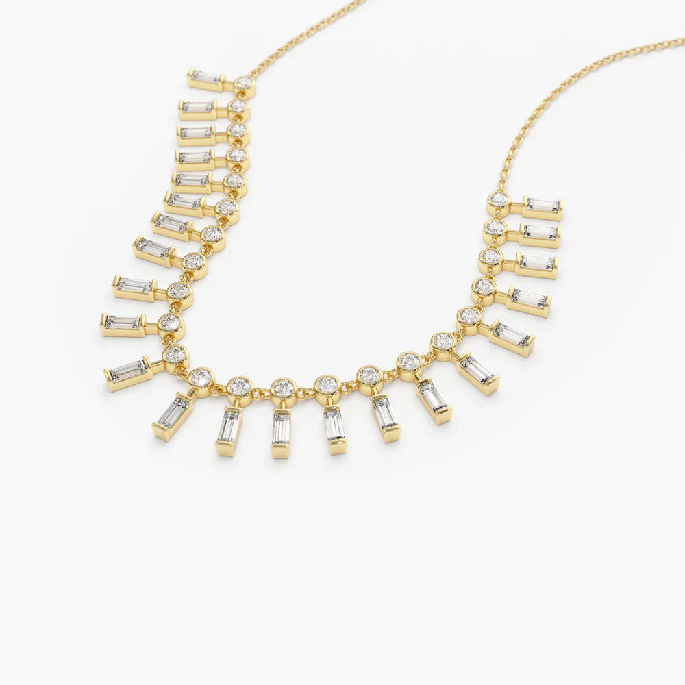 Queen’s Radiance Baguette Zircon Necklace - Image 6