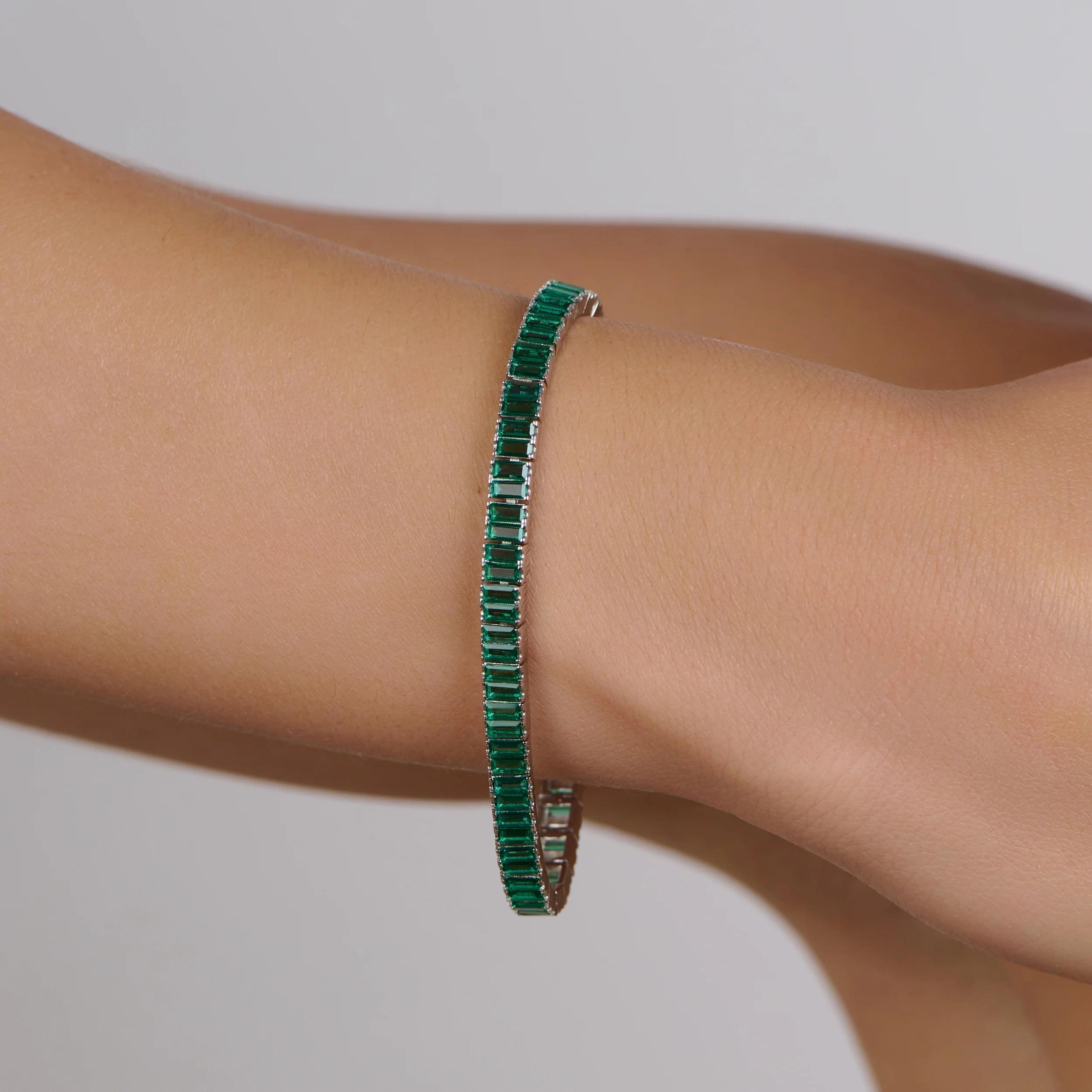 Emerald Baguette Tennis Bracelet - Image 3