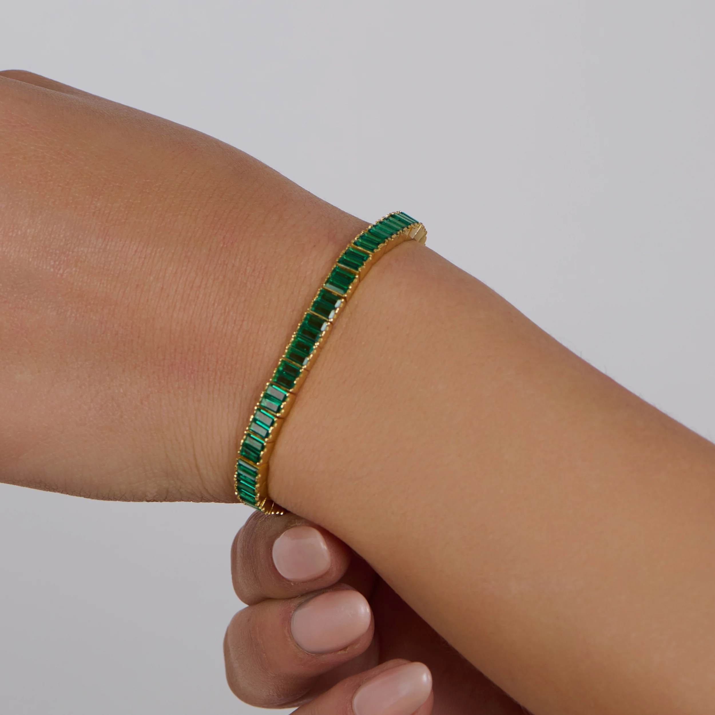 Emerald Baguette Tennis Bracelet - Image 4
