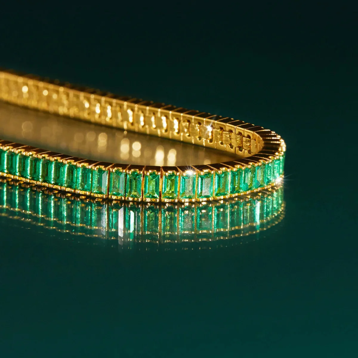 Emerald Baguette Tennis Bracelet - Image 5