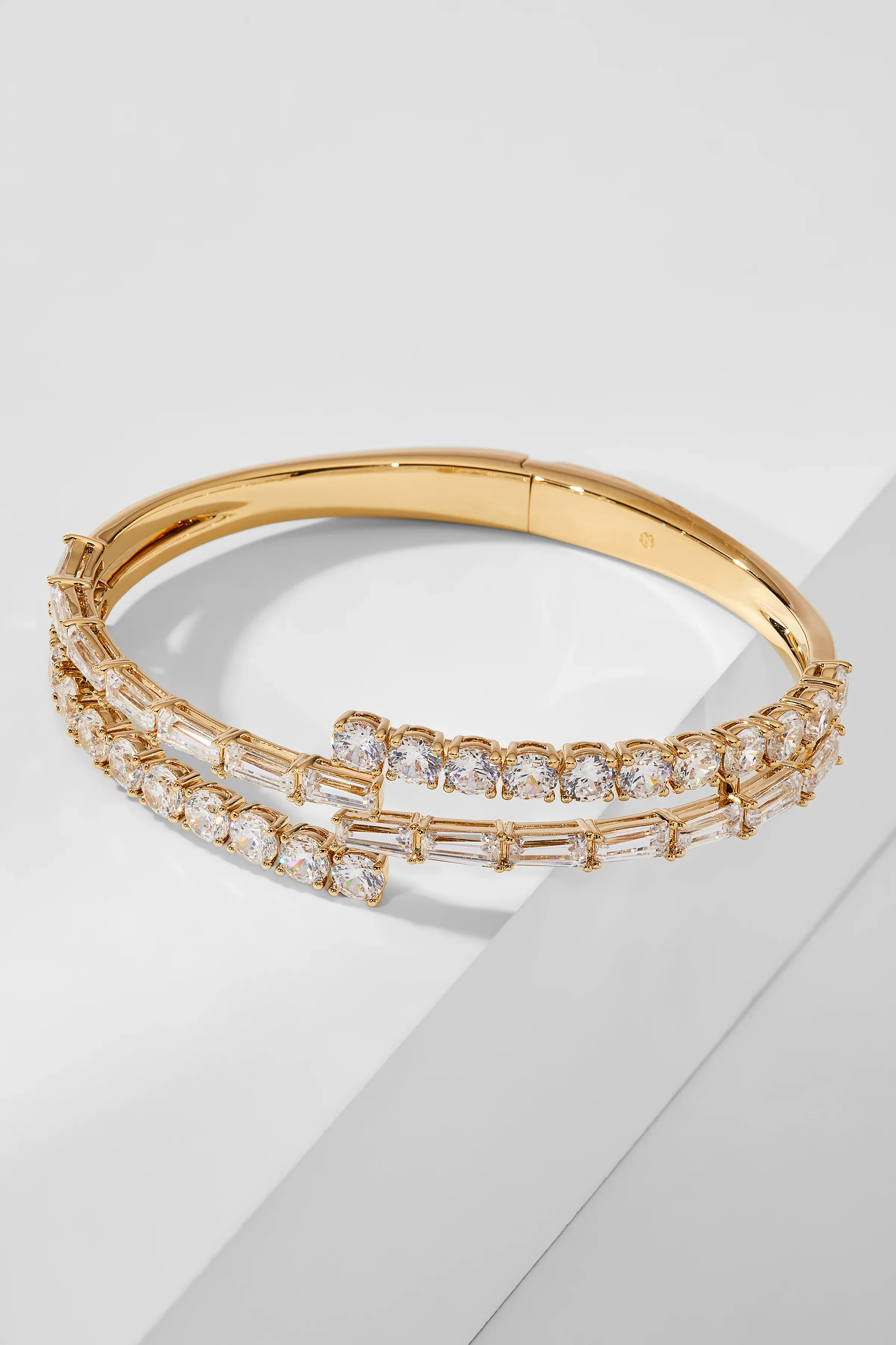 Baguette & Round Stones Bangle - Image 3