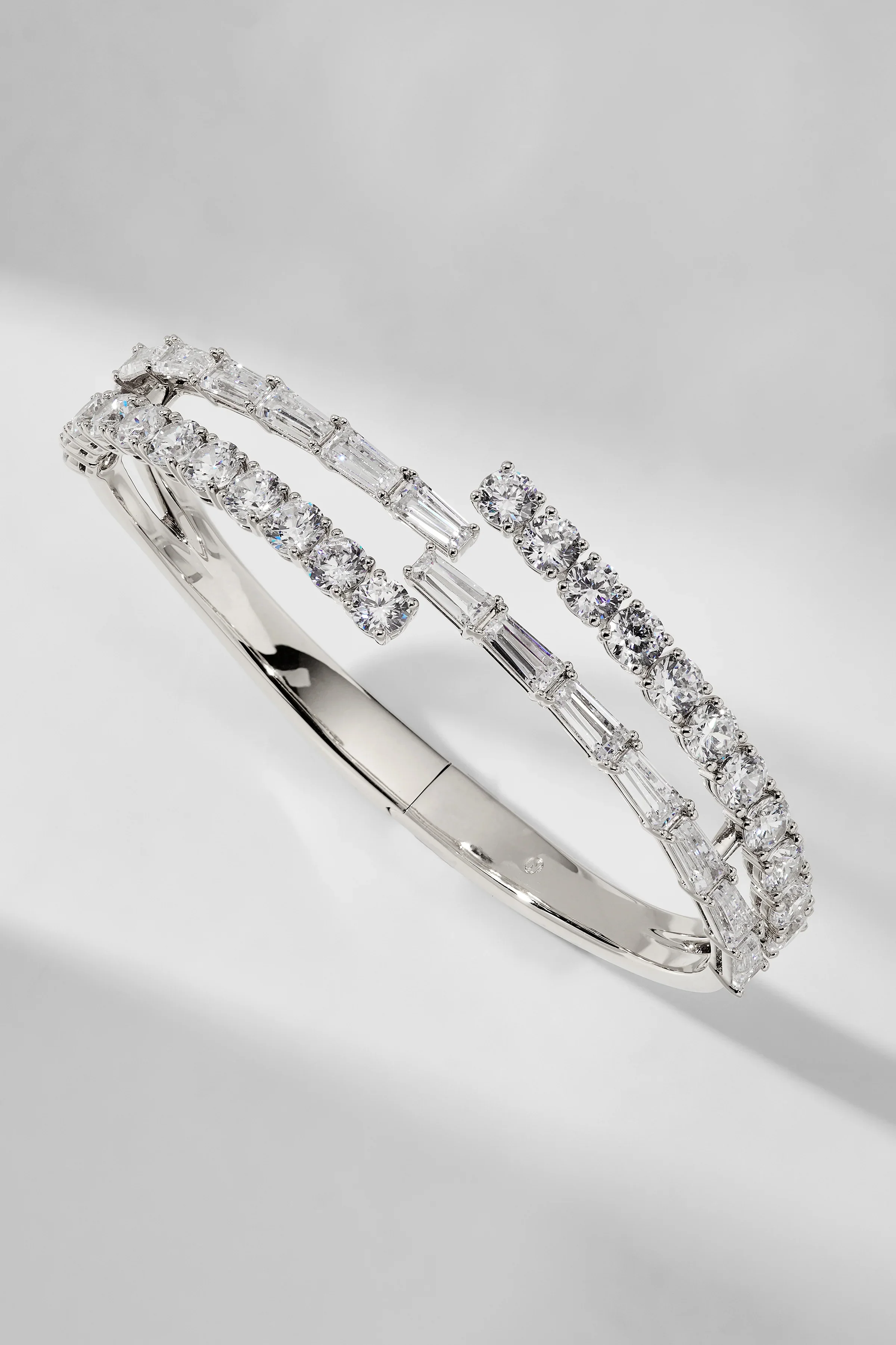 Baguette & Round Stones Bangle - Image 4