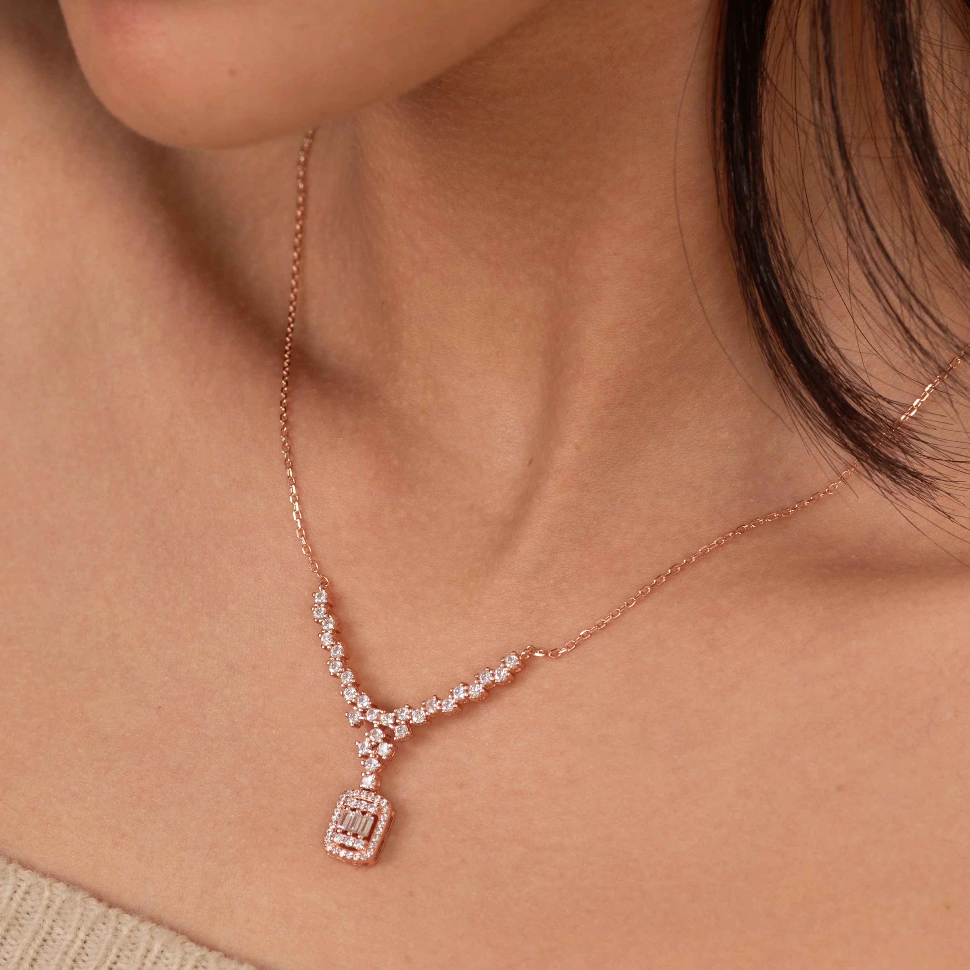 Eternal Love Cluster Necklace - Image 2