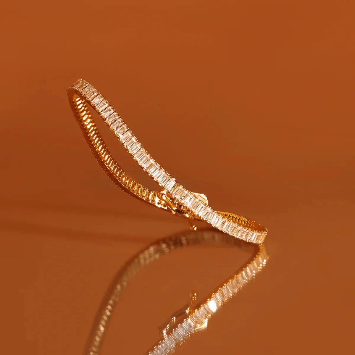 White Baguette Tennis Bracelet - Image 5