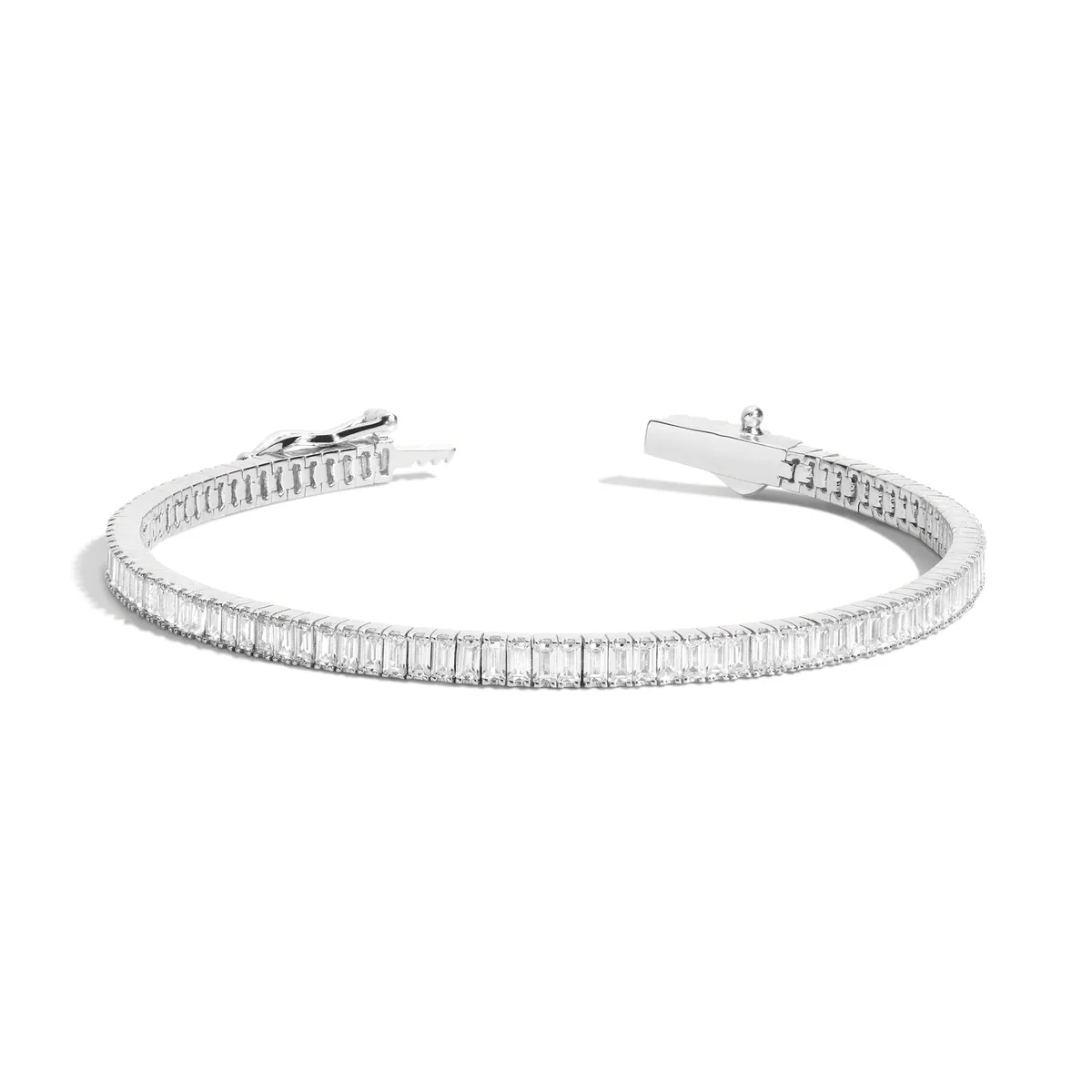 White Baguette Tennis Bracelet - Image 7