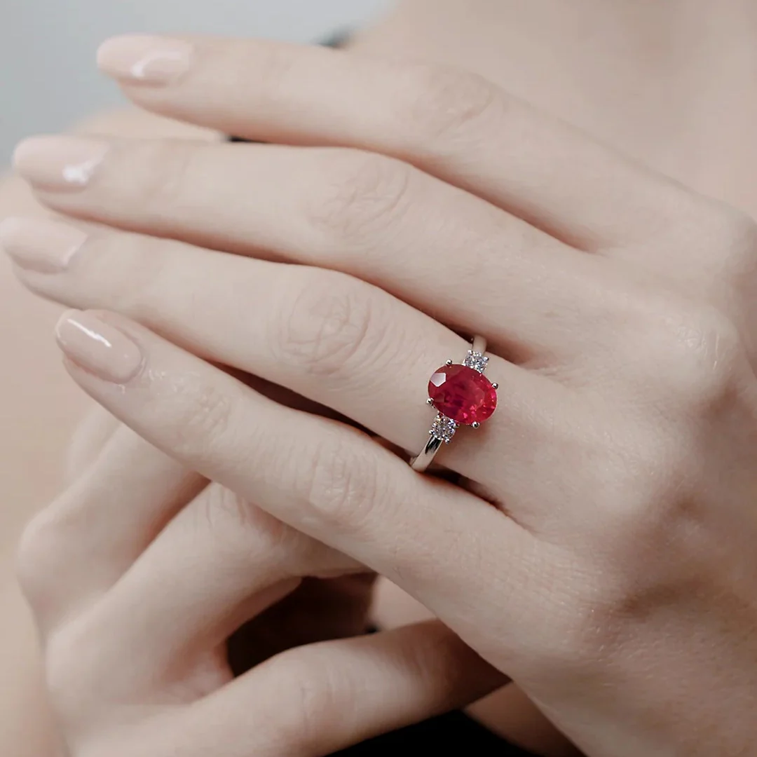 Beating Heart Ruby Promise Ring - Image 5