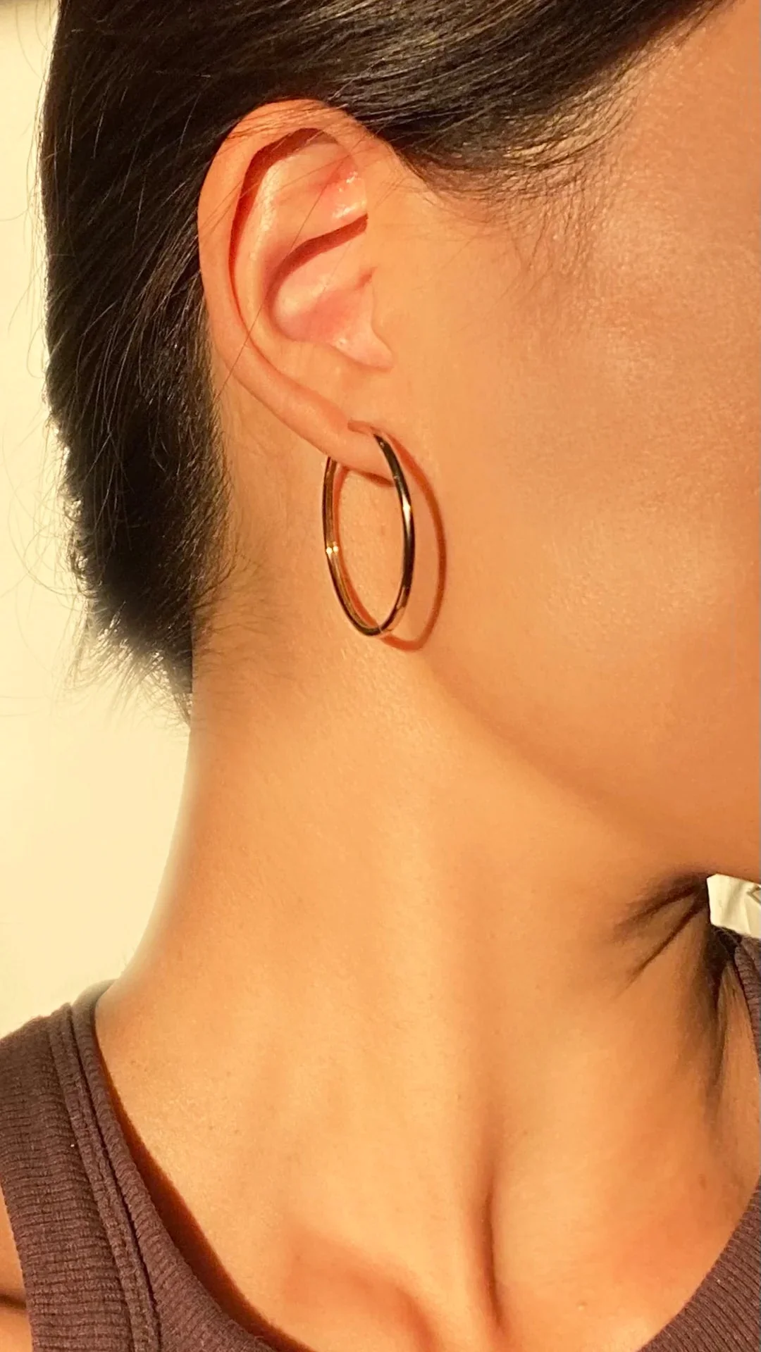 Grand Tubetti Gold Plated Hoops - Image 3