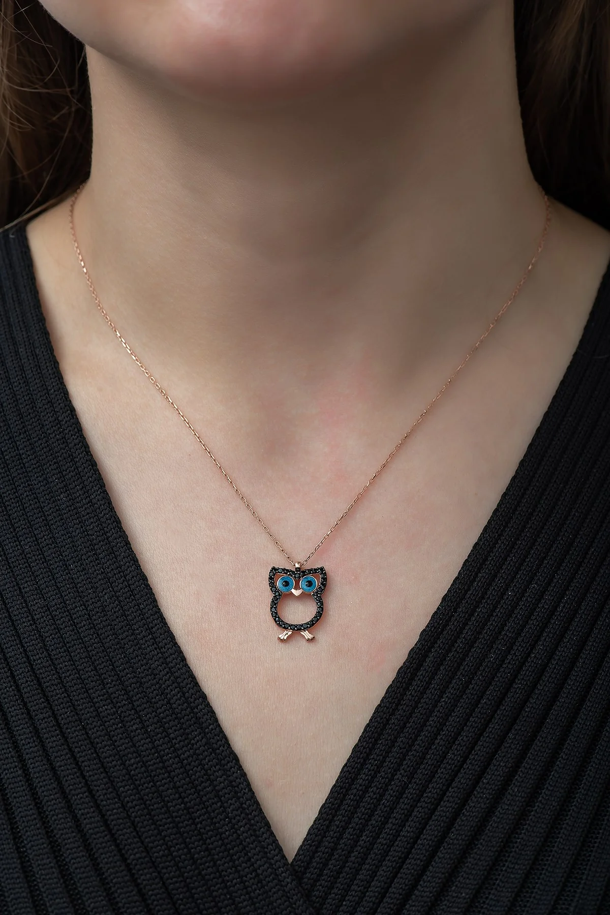 Black Owl Necklace - Image 3