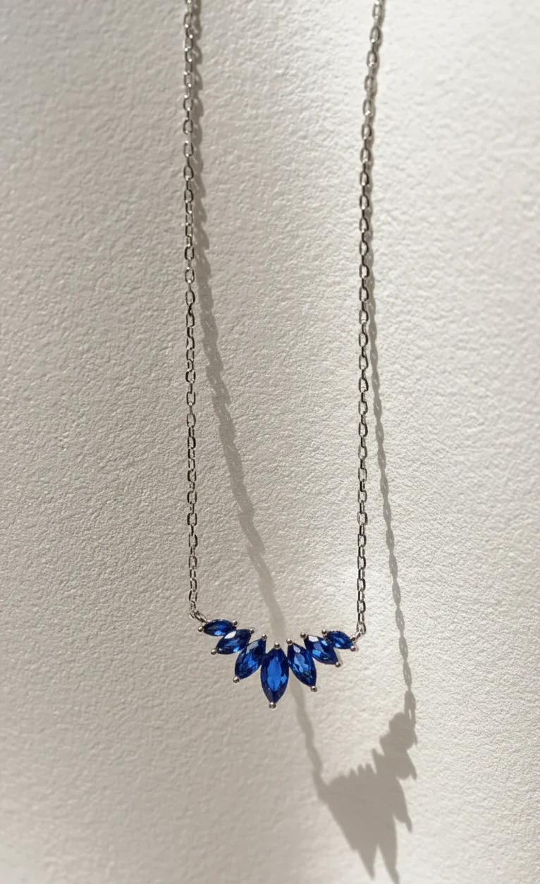 Blue Marquise Necklace - Image 5