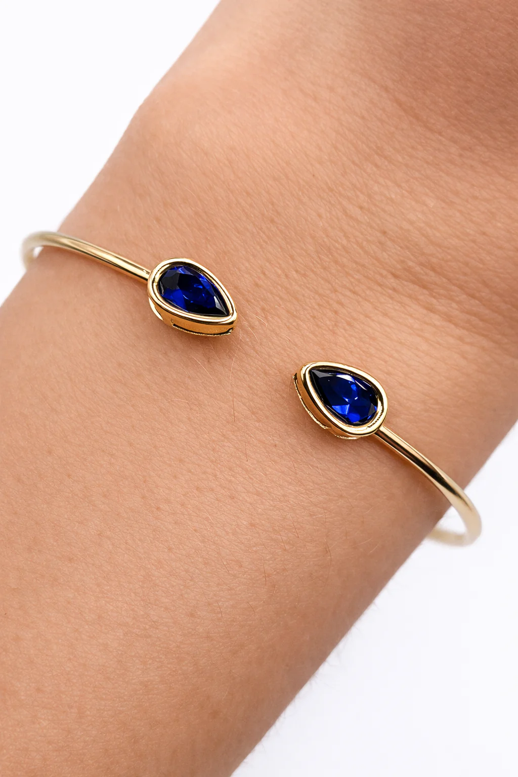 Blue Sapphire Pear Cut Bangle - Image 3