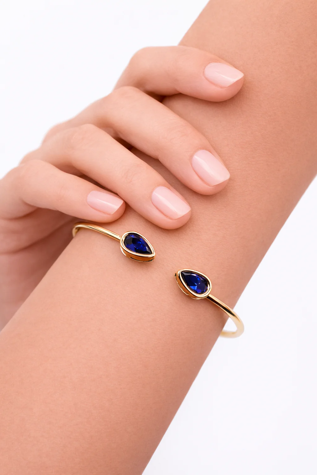 Blue Sapphire Pear Cut Bangle - Image 4