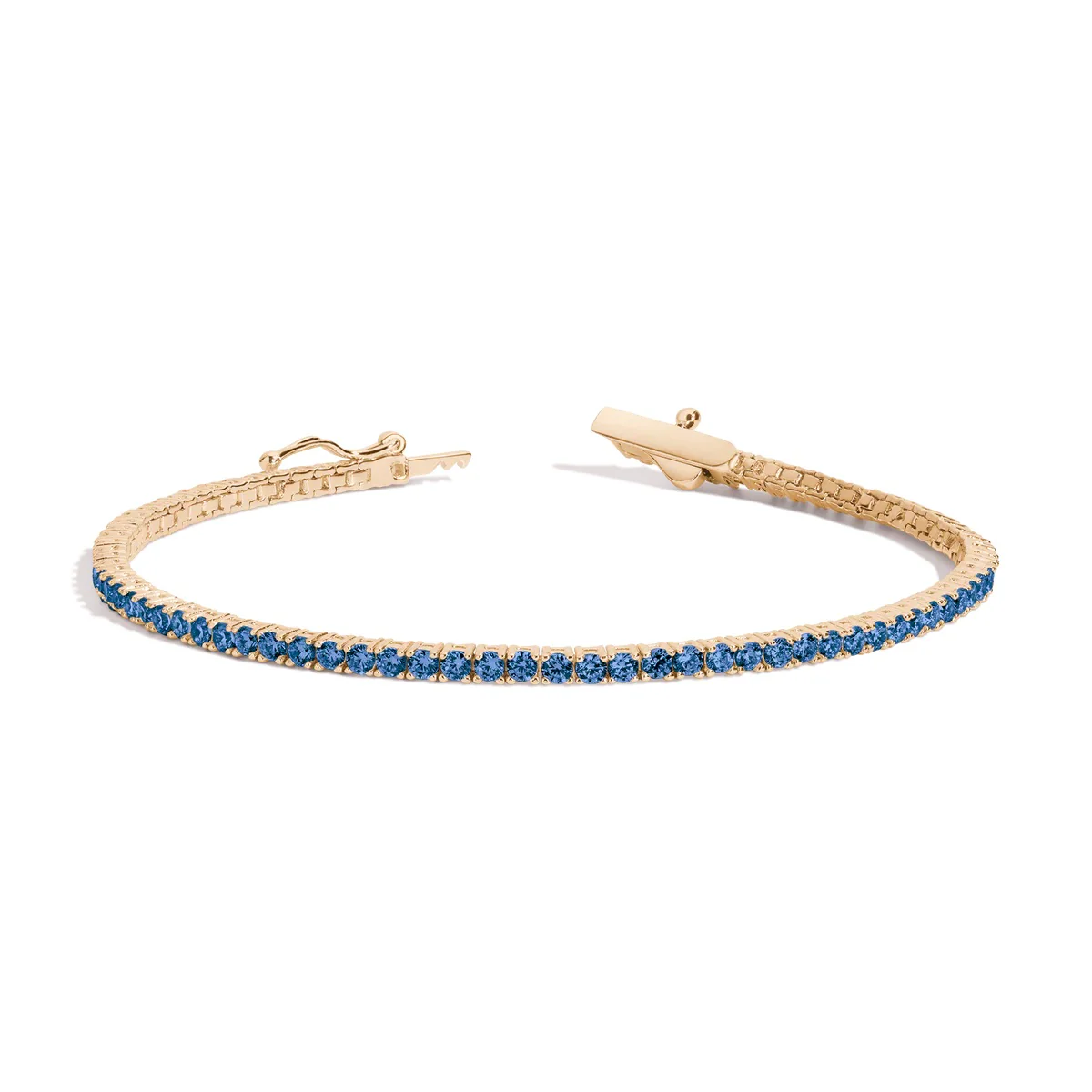 Gold Plated Sapphire Tennis Bracelet - Image 7