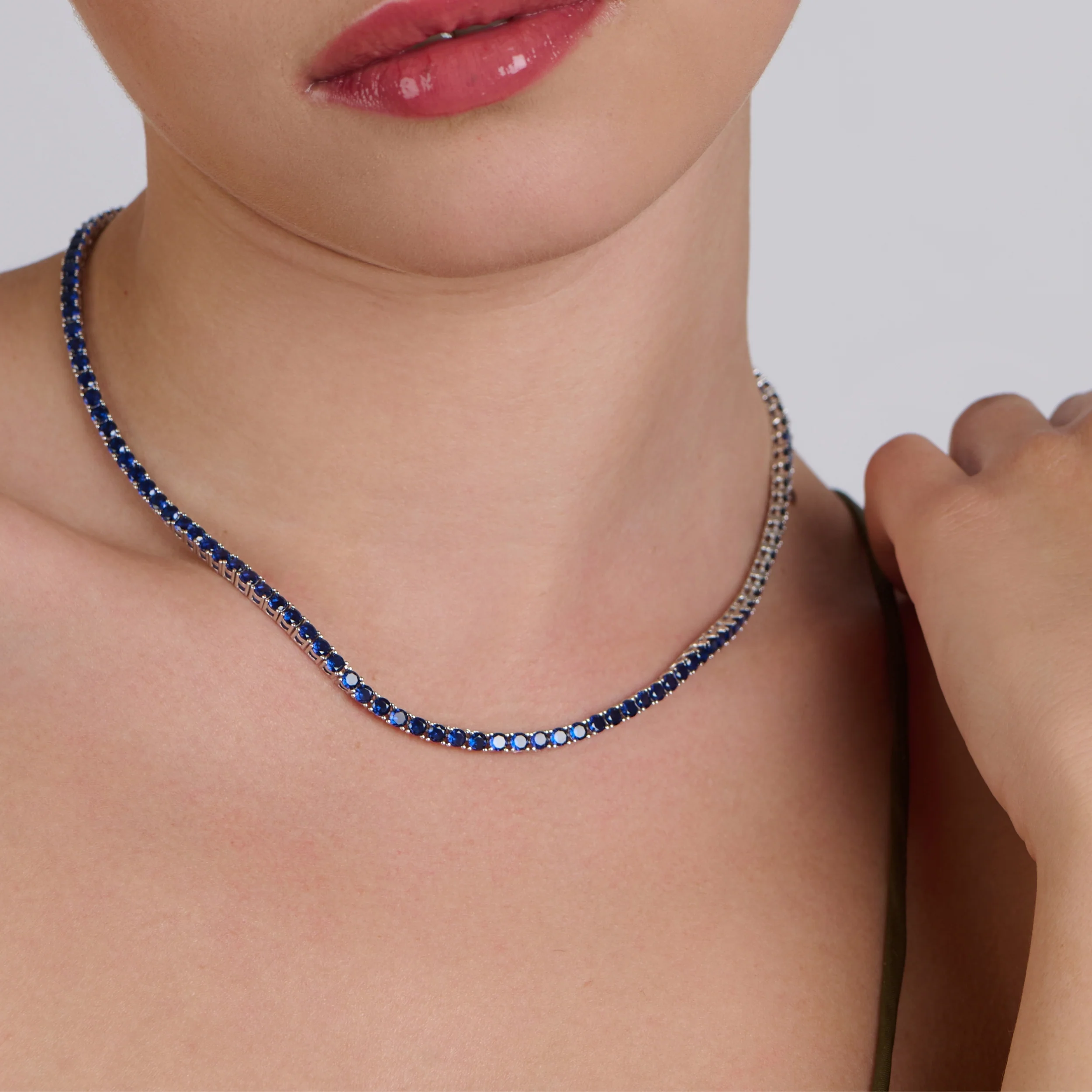 Imperial Sapphire Tennis Necklace - Image 5