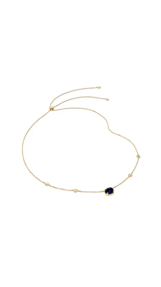 Glossy Cabochon Blue Necklace - Image 5
