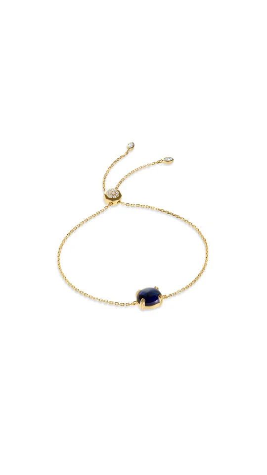 Glossy Cabochon Blue Bracelet - Image 4