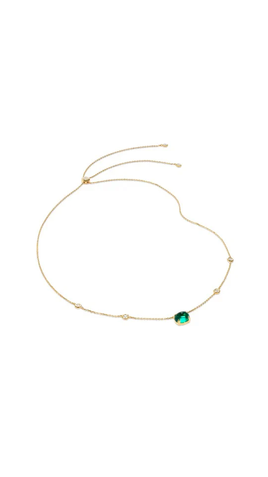 Glossy Cabochon Emerald Necklace - Image 8