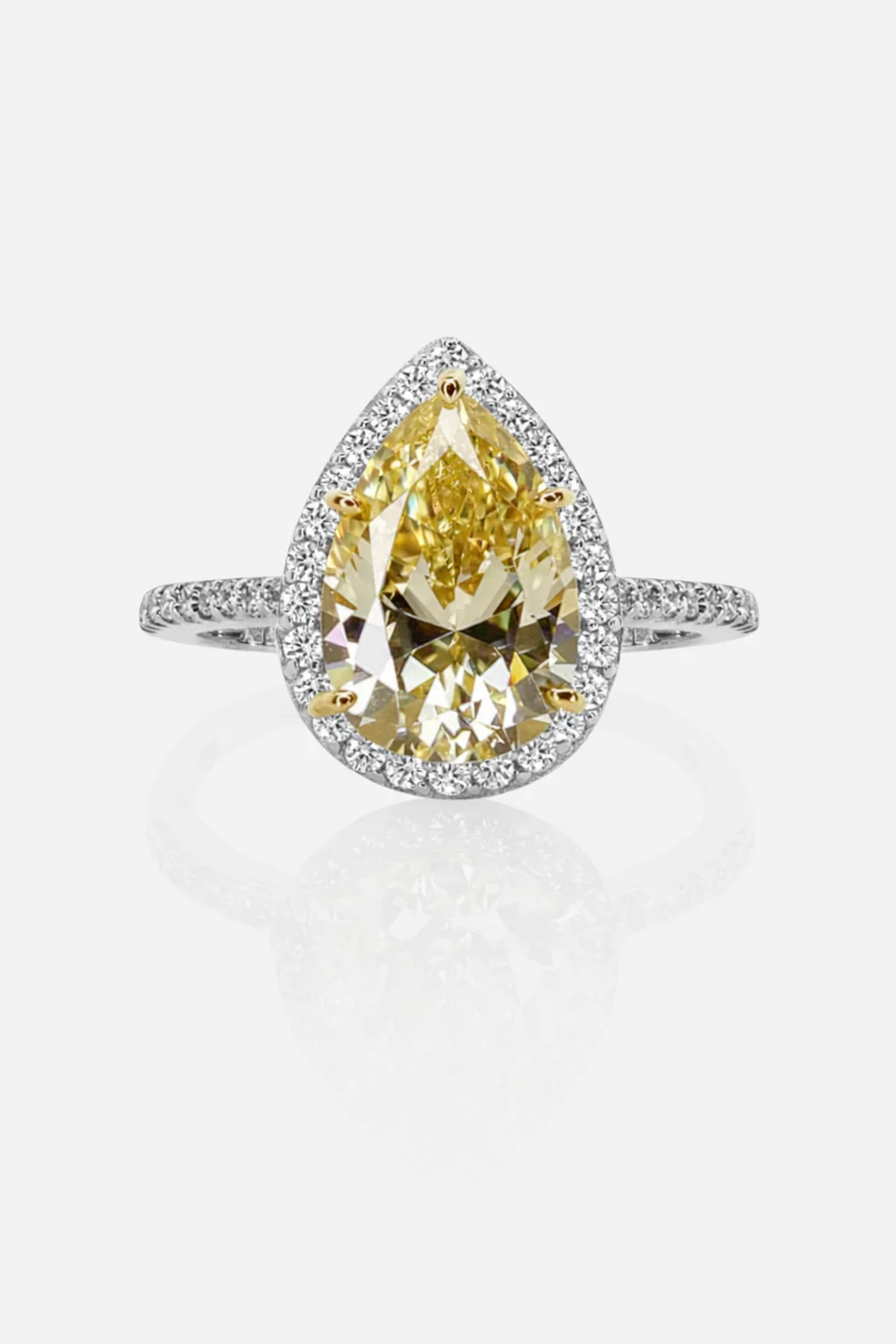 Canary Pear Yellow Zircon Ring - Image 4