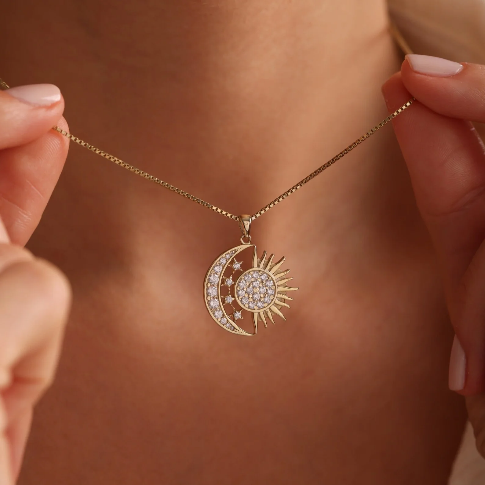 Celestial Sun Moon Necklace - Image 2