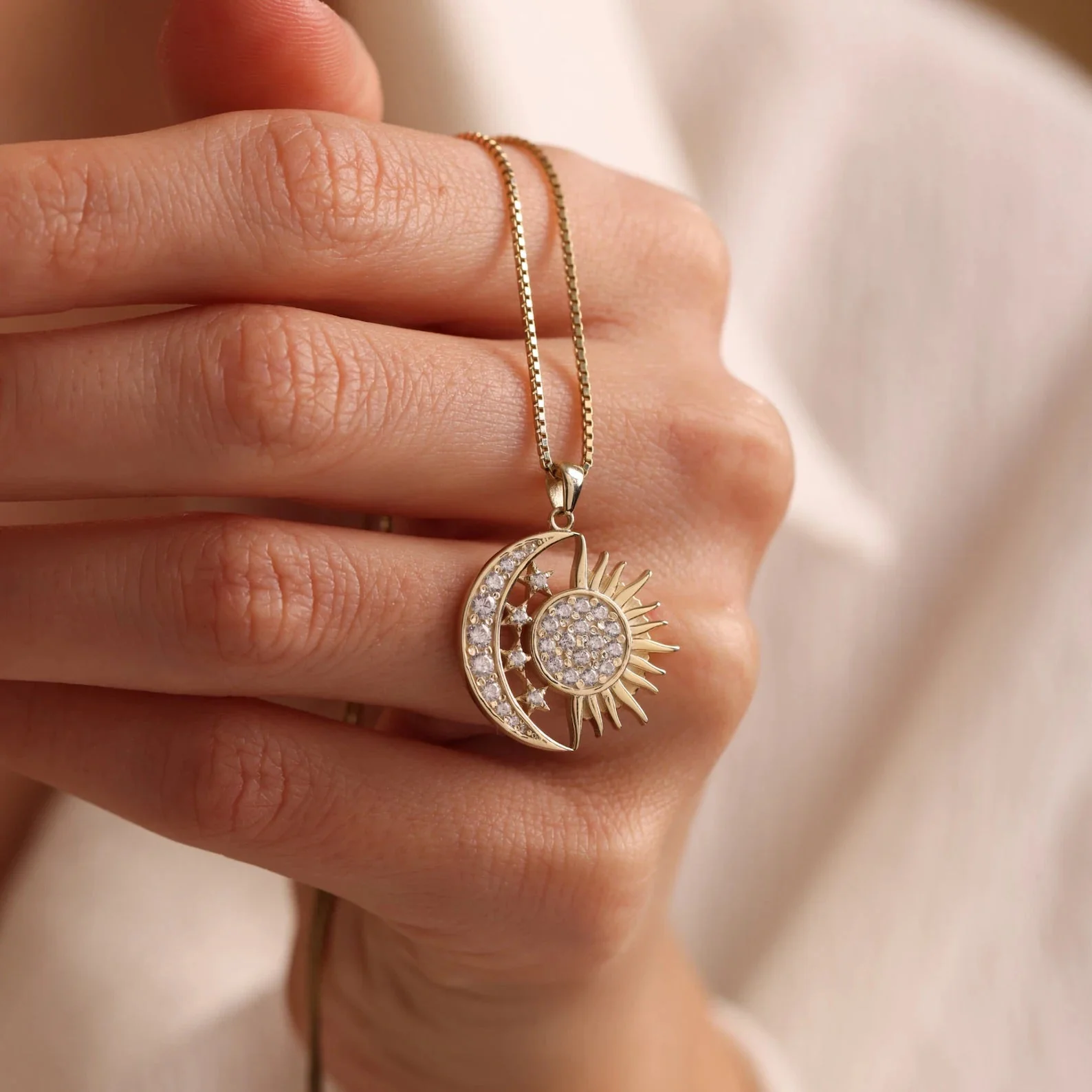 Celestial Sun Moon Necklace - Image 4