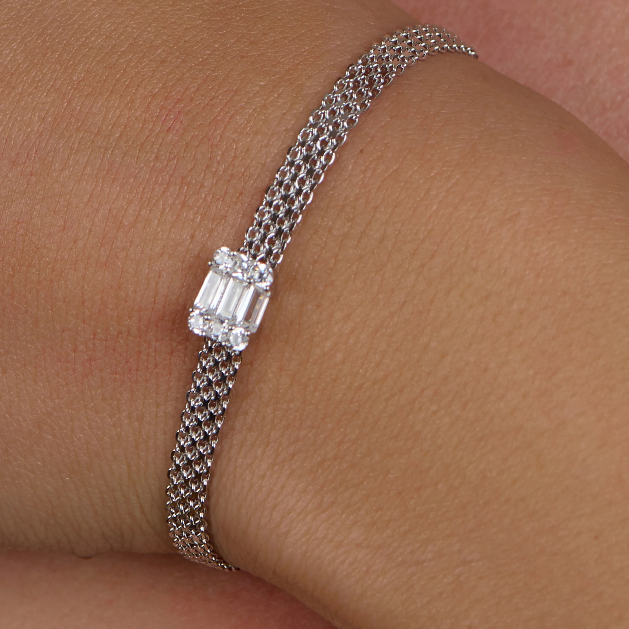 Center Stone Silver Bracelet - Image 2
