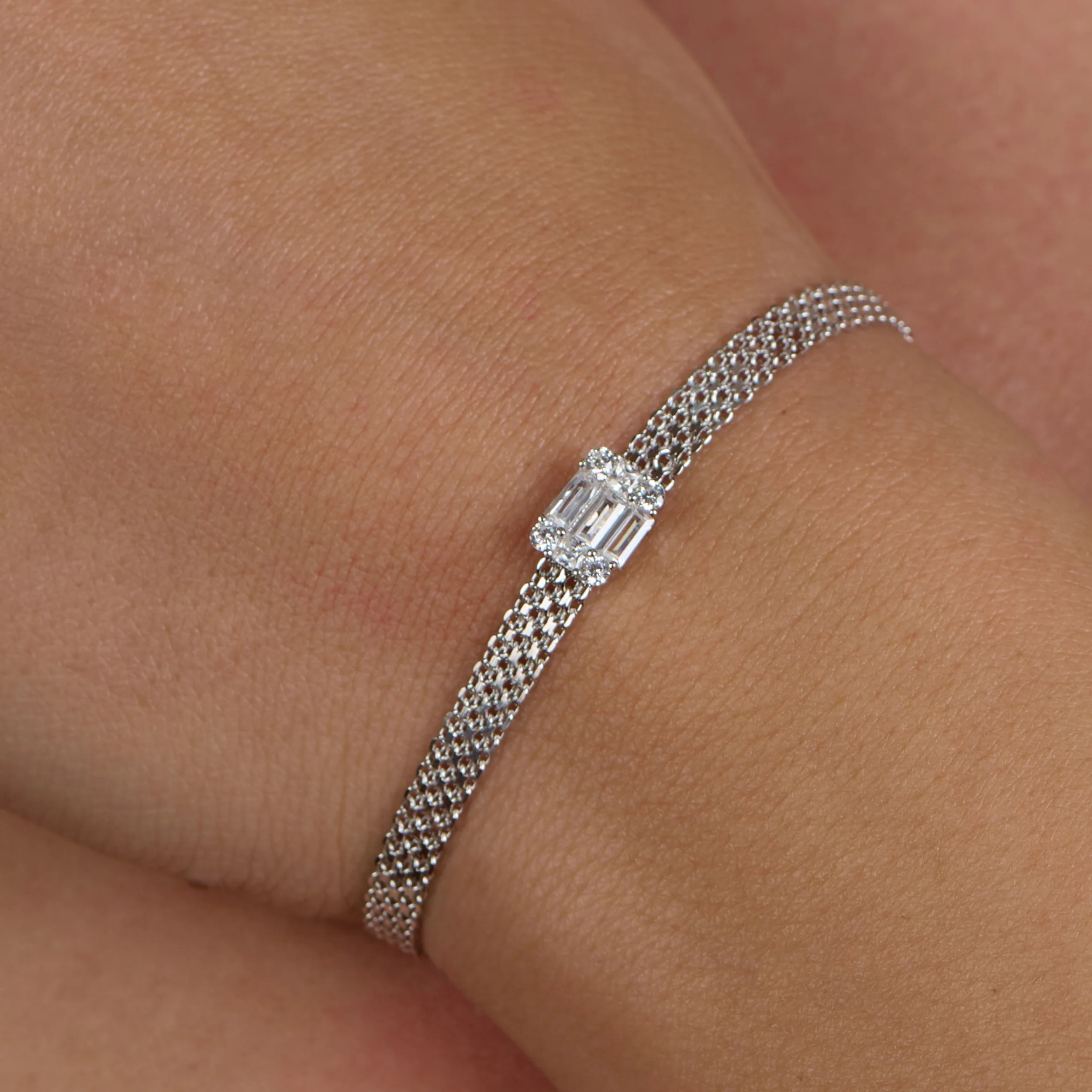 Center Stone Silver Bracelet - Image 3