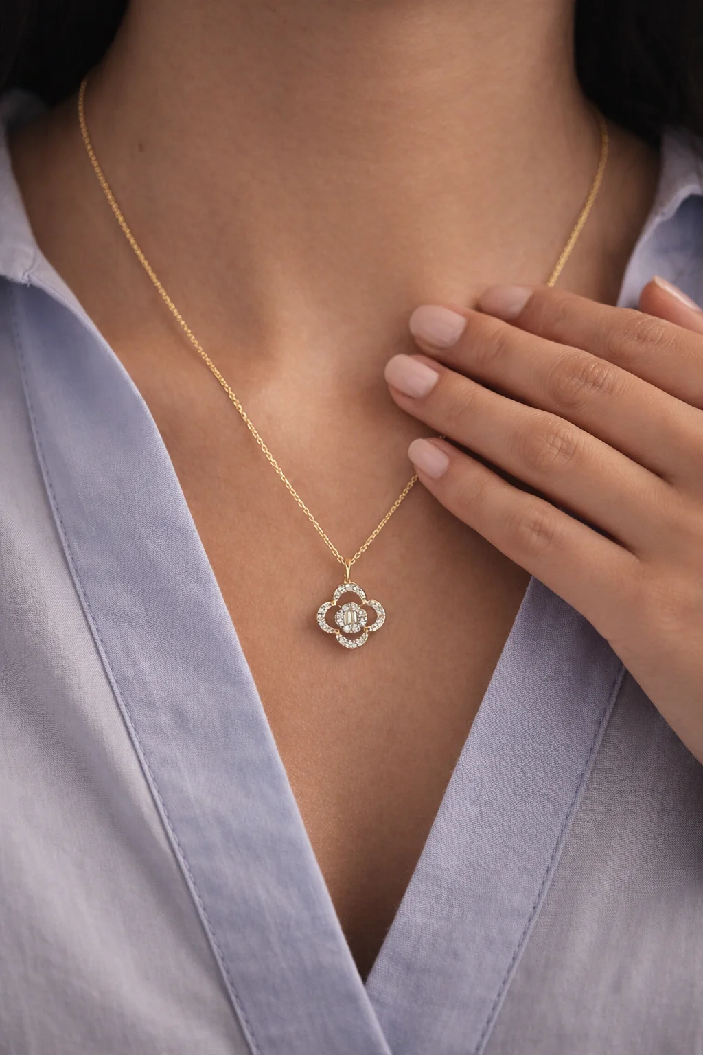 Golden Clover Necklace - Image 4