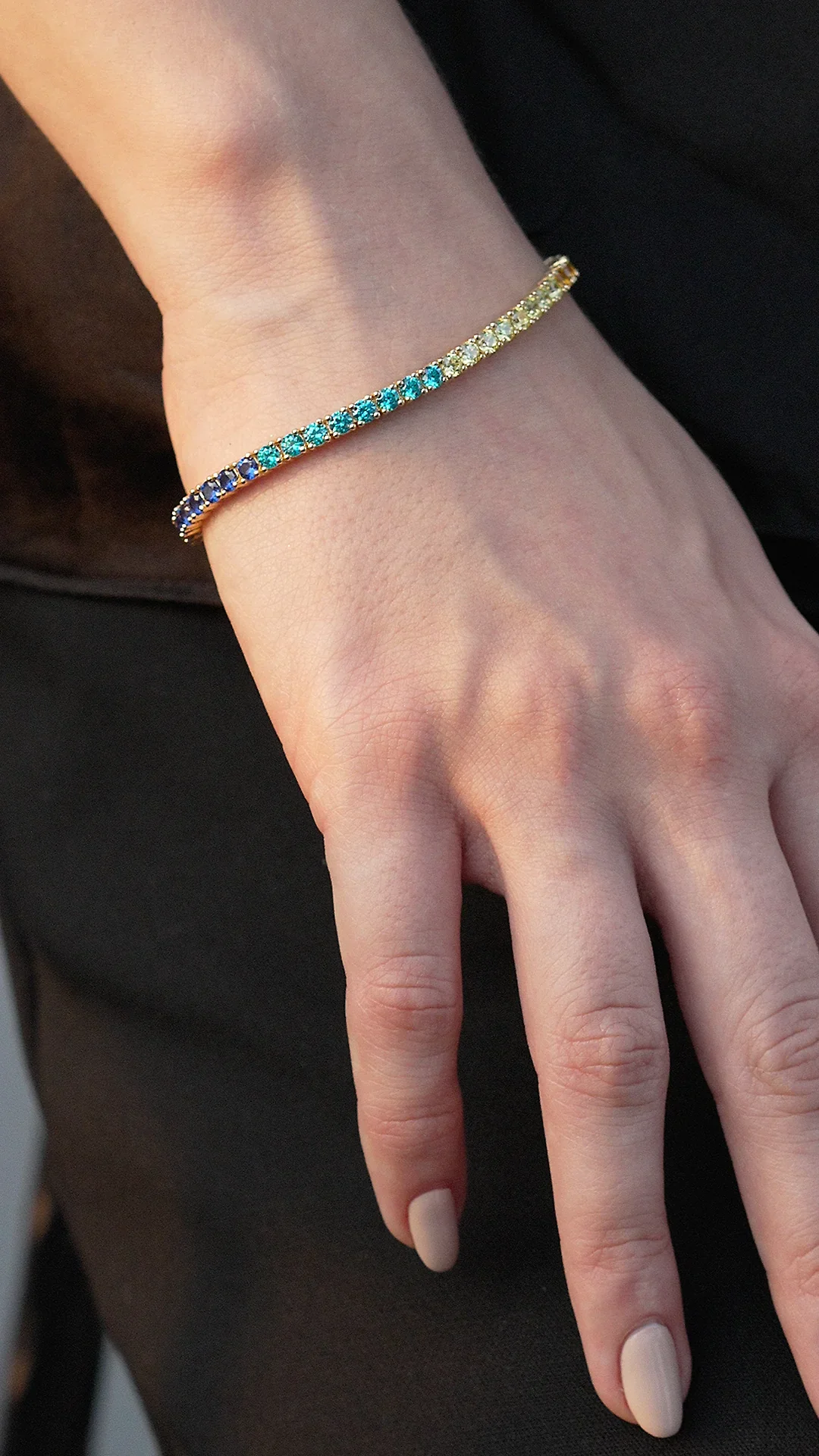 Colorful Stones Tennis Bracelet 3mm - Image 2