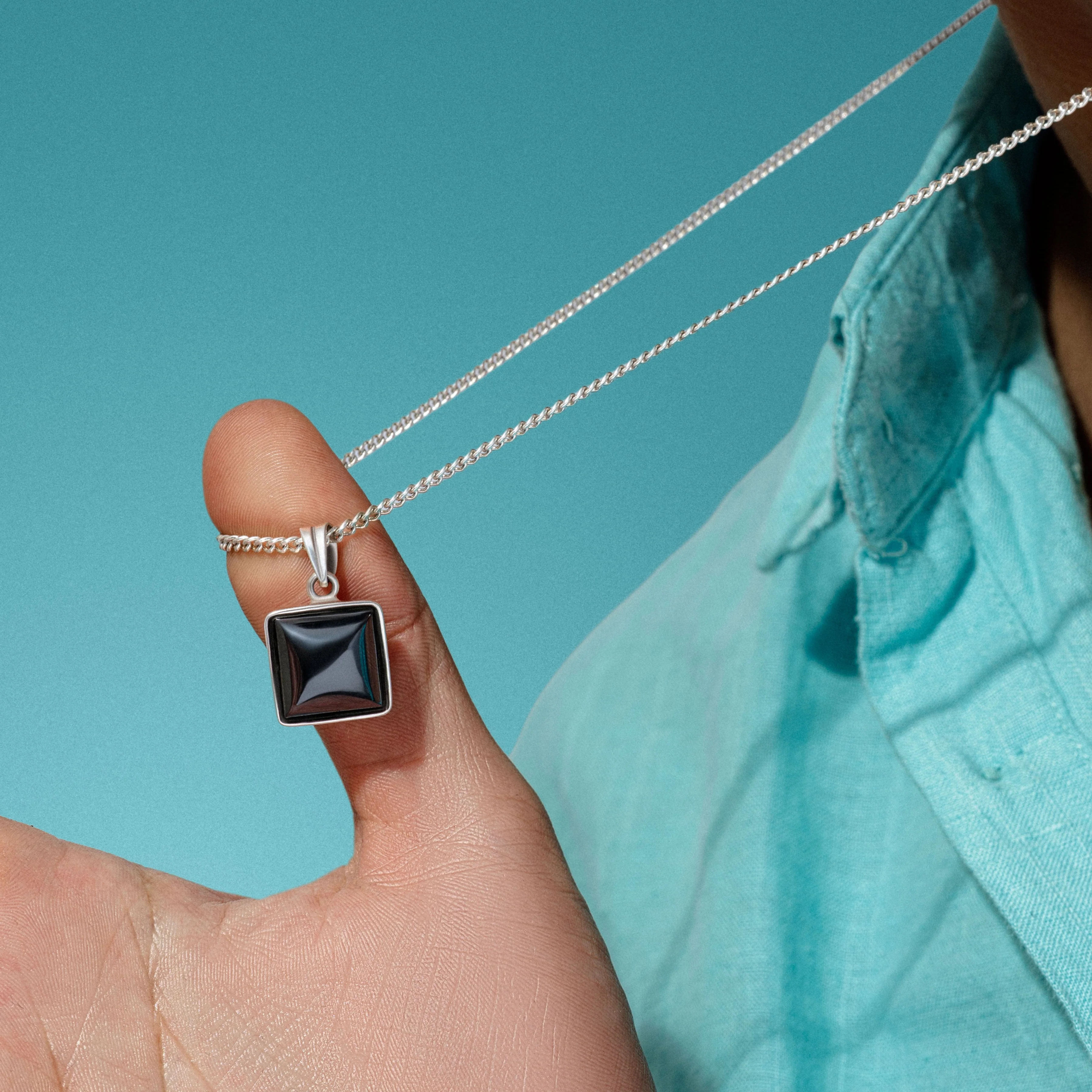 Bucky Black Square Pendant - Image 4