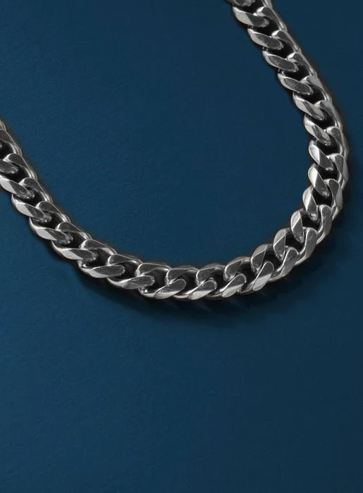 Cuban Link Chain 7mm Silver - Image 3