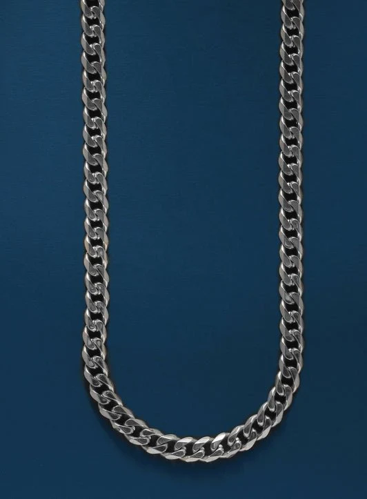 Cuban Link Chain 7mm Silver - Image 4