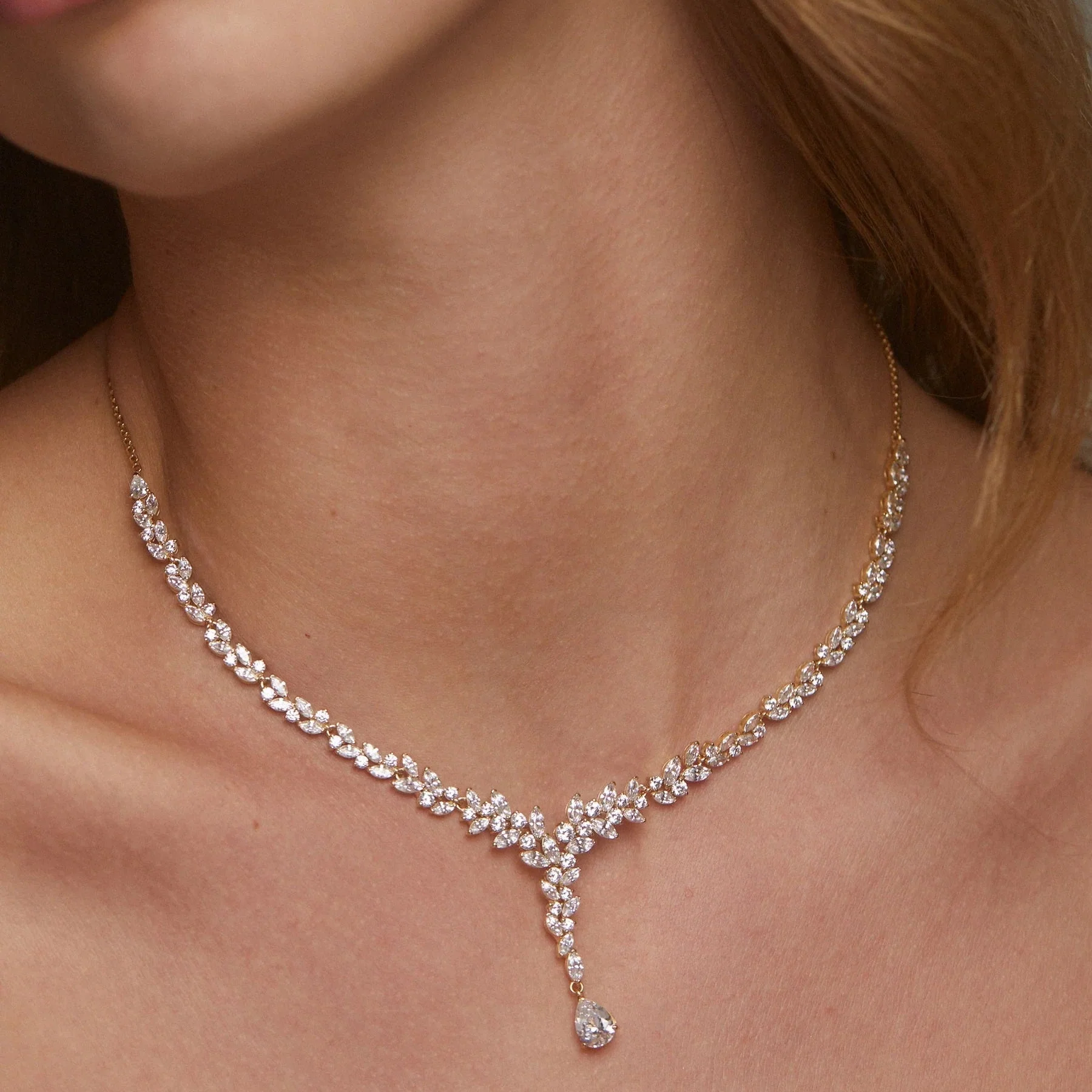 Radiant Cluster Y Necklace