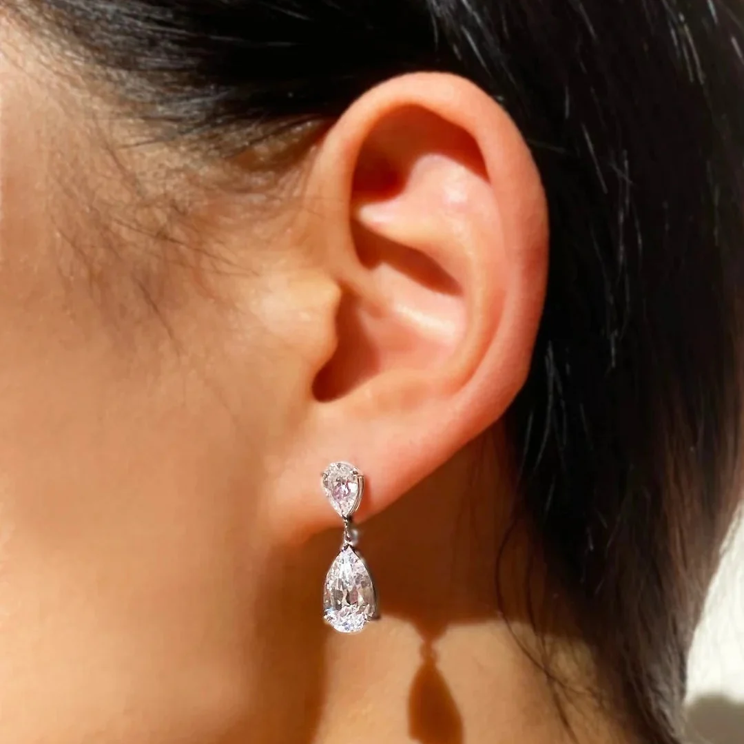 Dainty Zircon Stones Necklace & Earrings Set - Image 3