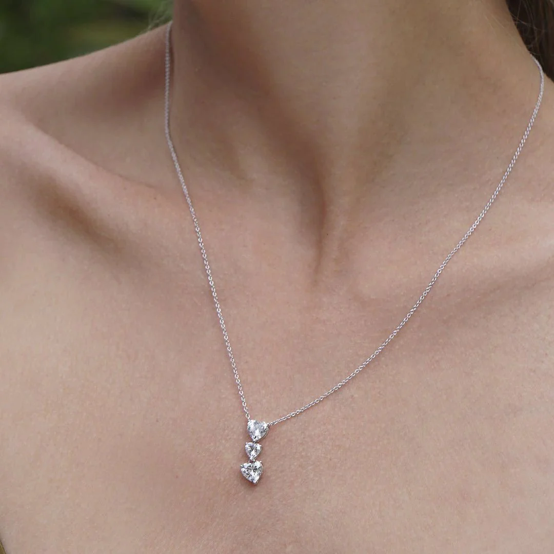 Deeply In Love Heart Zircon Necklace & Earring Set - Image 4