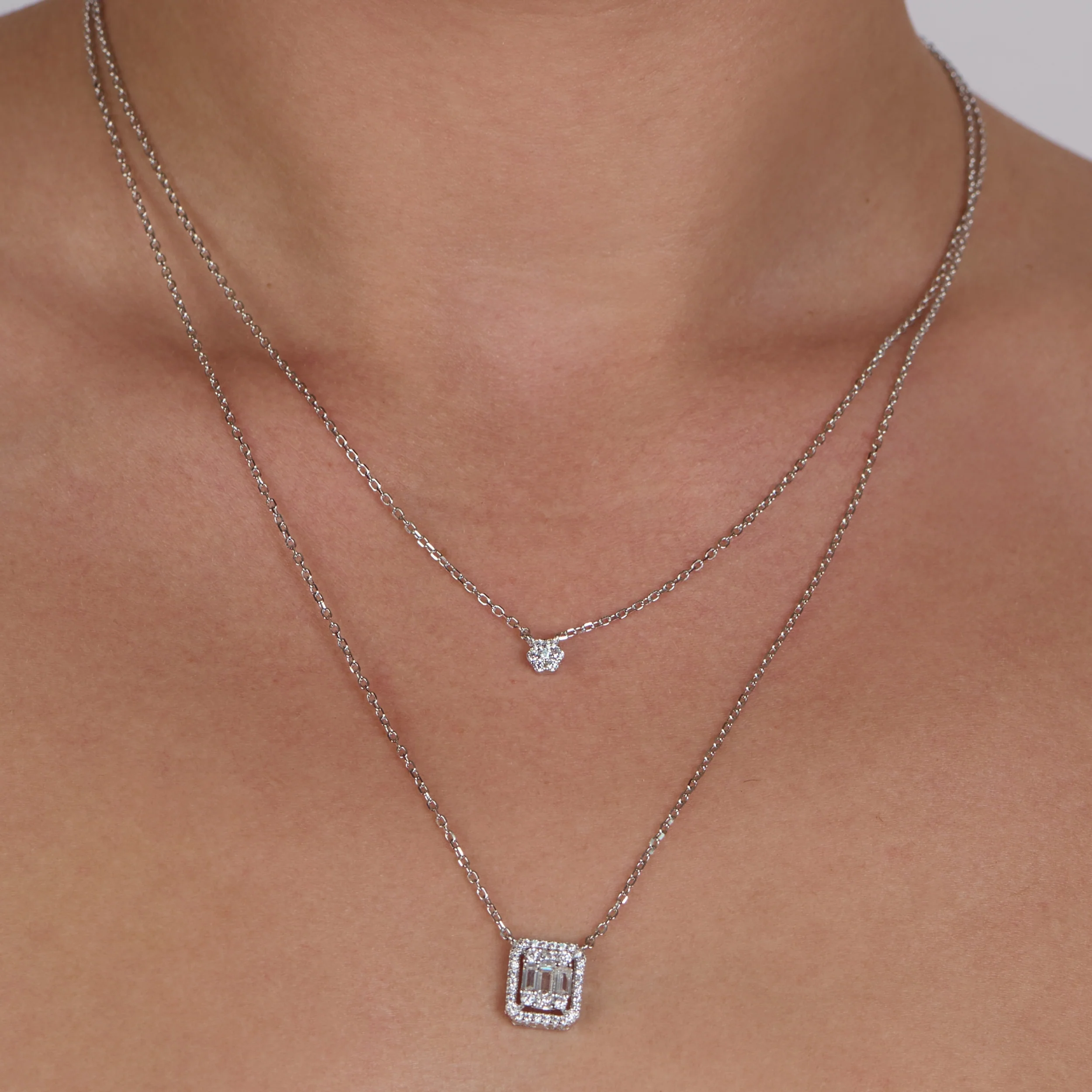 Double Layer Zircon Necklace