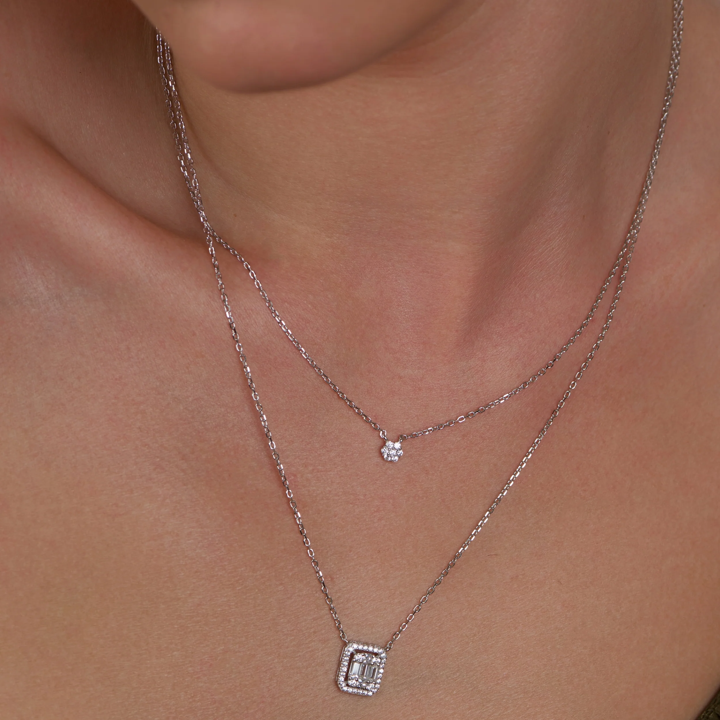 Double Layer Zircon Necklace - Image 2