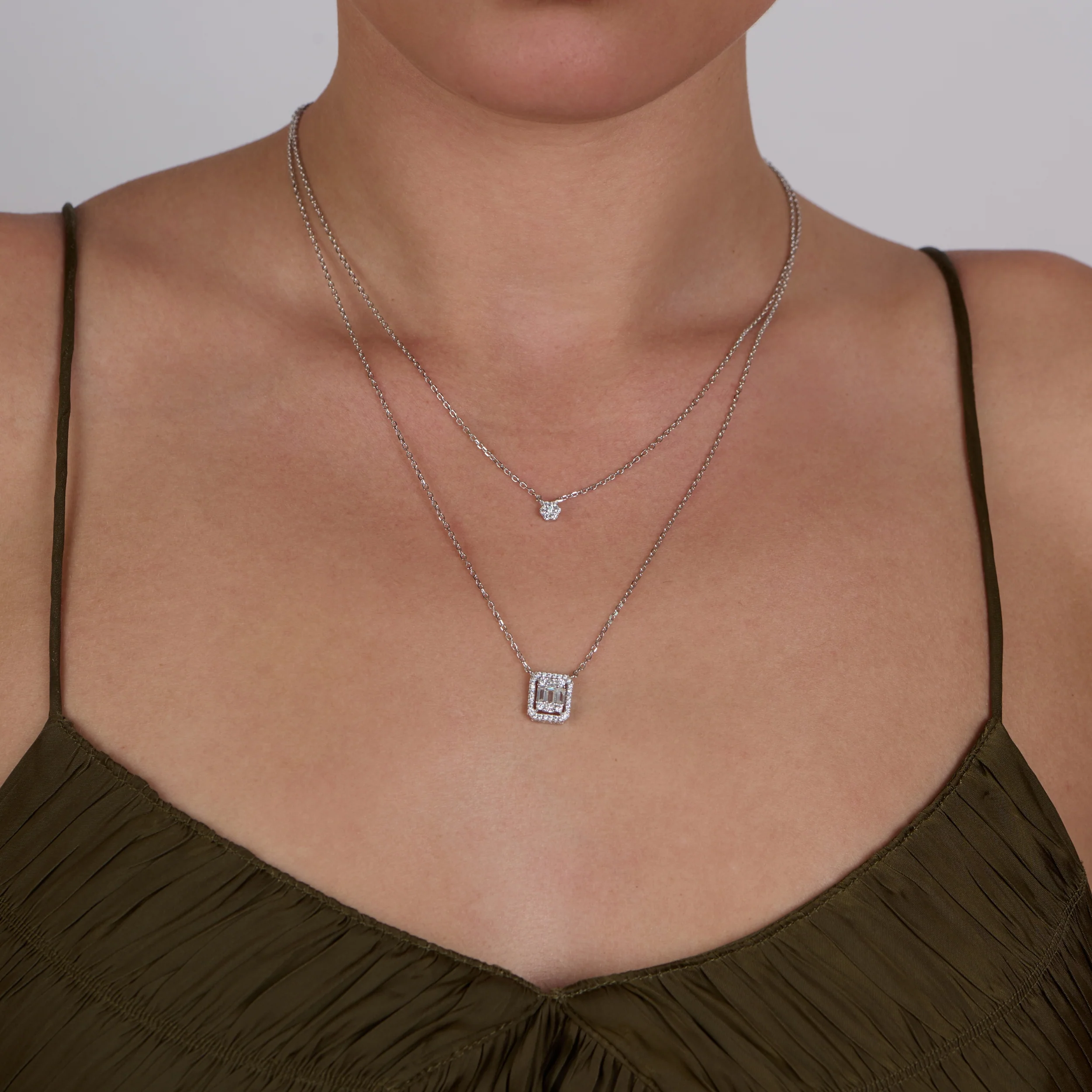 Double Layer Zircon Necklace - Image 3