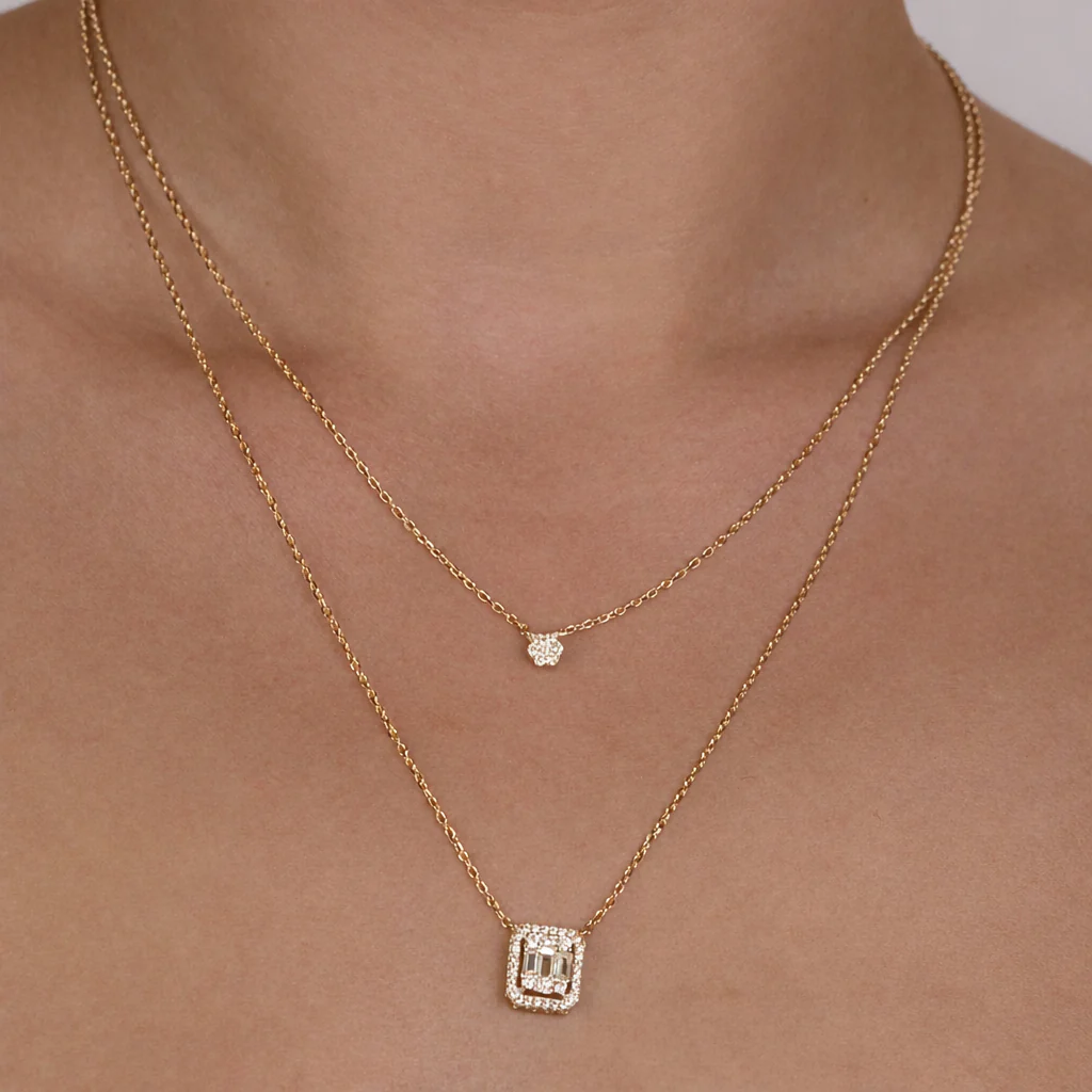 Double Layer Zircon Necklace - Image 4