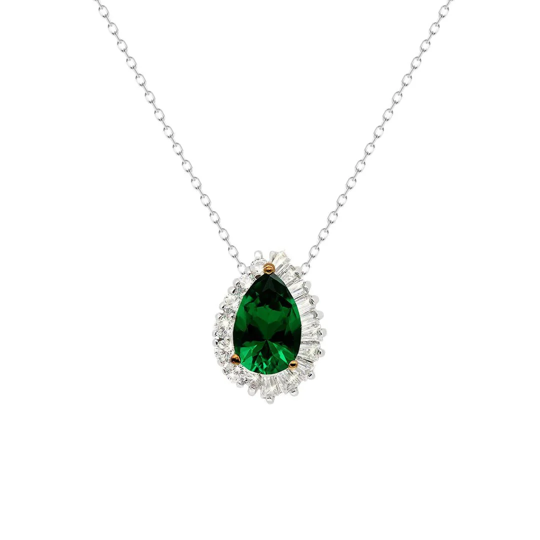 Emerald And Baguette Stones Necklace - Image 3