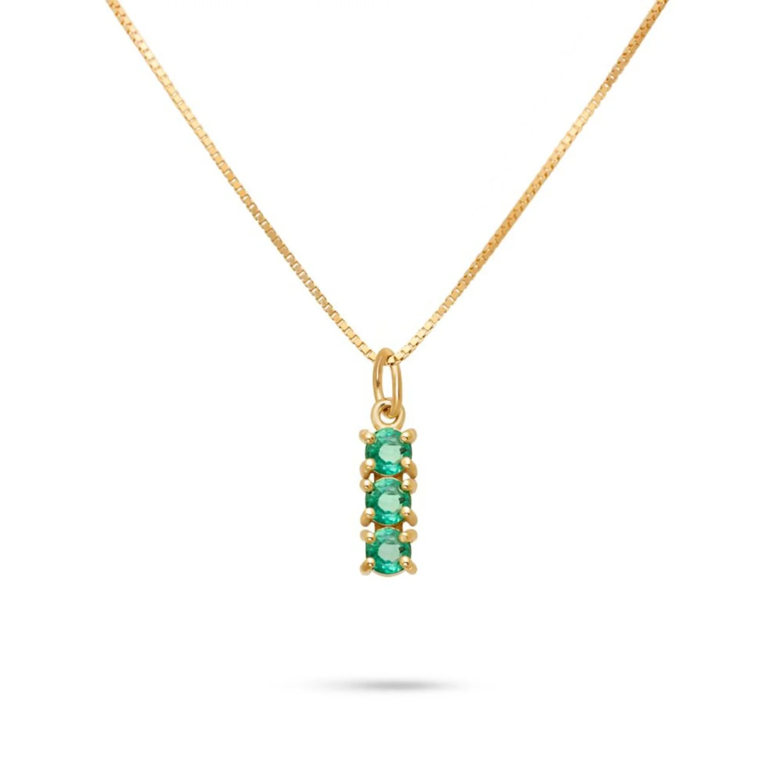 Emerald Trio Bar Necklace - Image 4